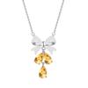 S925 Silver Brushed Bow Necklace Women's Light Luxury Tassel Natural Crystal Stone Pendant Premium Sense Clavicle Chain Gift
