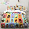 T-Toca Box Life World Cartoon Bedding Set Single Twin Full Queen King Size Bed Set Adult Kid Bedroom Bedding Gift