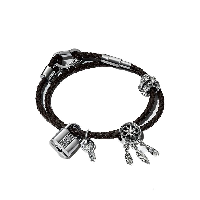 Pandora Braided Design Bracelet Women's Black B802501