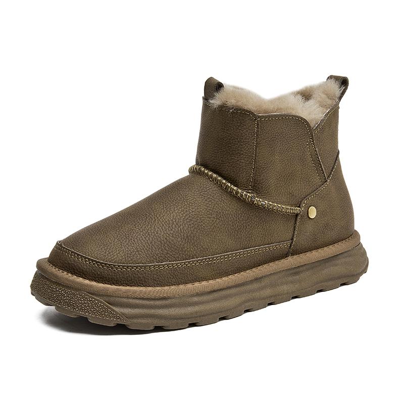 

Men s Warm Snow Ankel Boots Wool Anti-slip Sole Chunky Shoes Winter Fleece Man Plus Size 39-45 45 зелений
