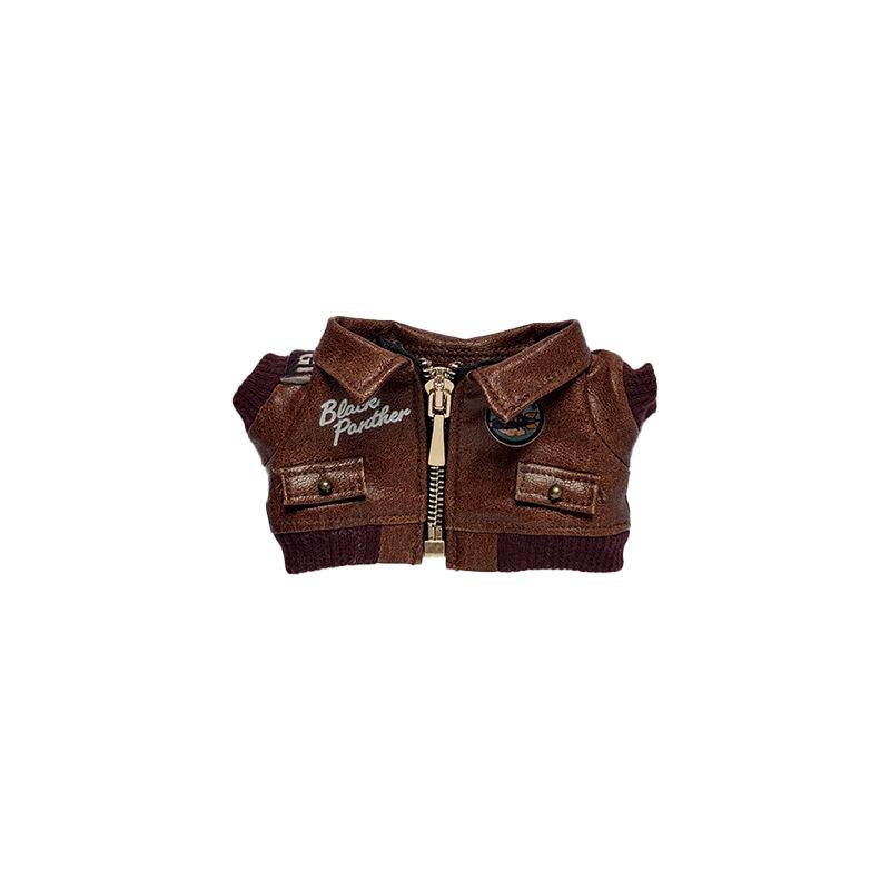 Clothes Onlyfor labubu Brown Retro Flying Jacket Fashion Doll Clothes Trendy Outfit Accessories Fashion Clothes Set Kid Gift