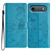 For iPhone 17 Air Wallet Phone Case Butterfly Floral Imprint Leather Flip Cover with Strap