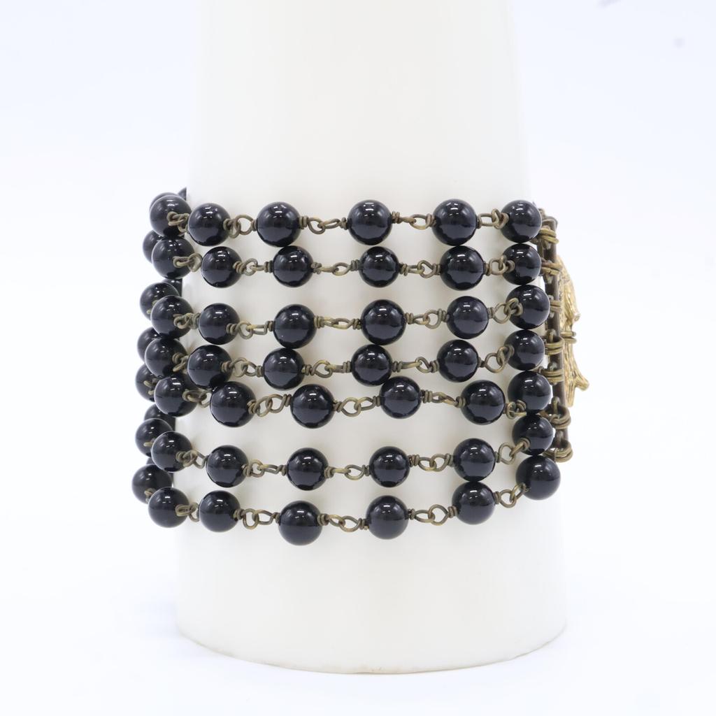 murderpollen [Good Condition] Onyx 7 Chain Bracelet Black / goldUsed