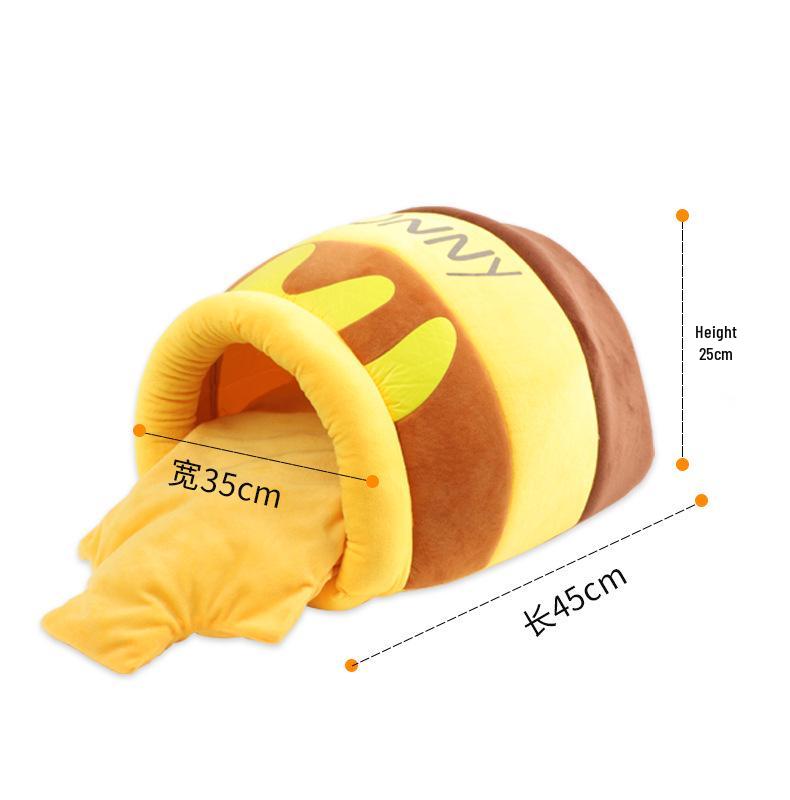 

Медовый горшочек гнездо для кошки и собаки: Полузакрытая зимняя лежанка, мягкая, удобная и дышащая для кошек и маленьких собак.