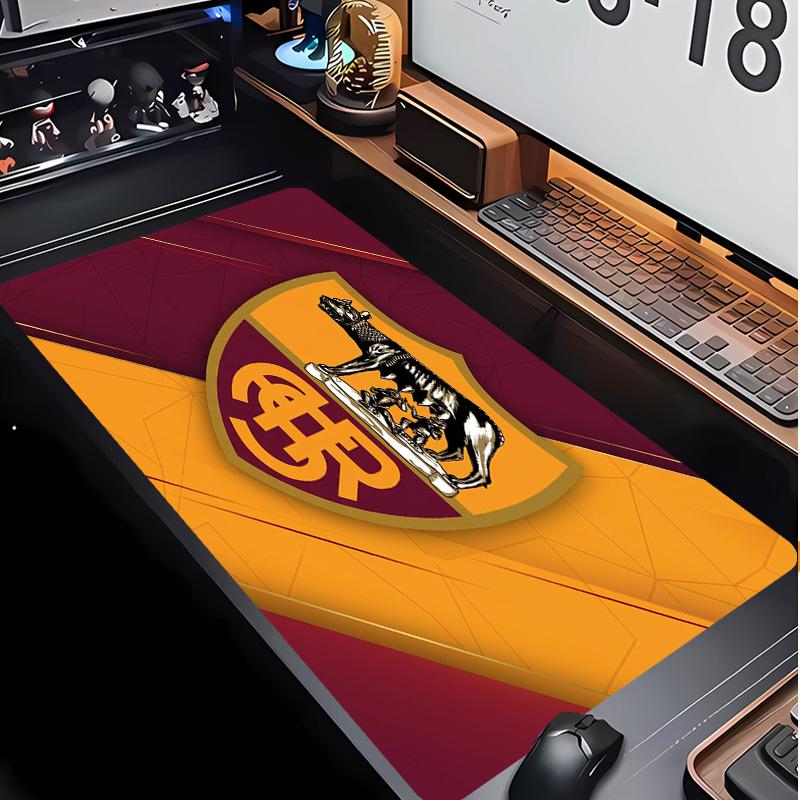 Tappetino per Mouse con Motivo Calcio AS Roma No?Tappetino Mouse da Gioco Antiscivolo con Base in Gomma per Scrivania Ufficio Casa