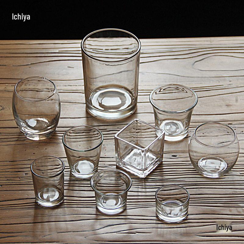 DIY Transparent Glass Candle Holder - Square & Round Windproof Cups for Homemade Scented Candles