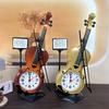 Violin Shaped Alarm Clock Desktop Clock with Silent Alarm Creative Kids Wake Up Clock for Bedroom and Study