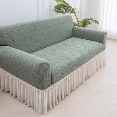 1/2/3/4 Seater Sofa Cover With Skirt Geometry Jacquard Elastic All-Inclusive Sofa Cover for Living Room