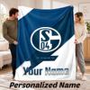 Schalke 04 FC Personalized Flannel Blanket Custom Name Text Soft Throw Blanket Home Decor