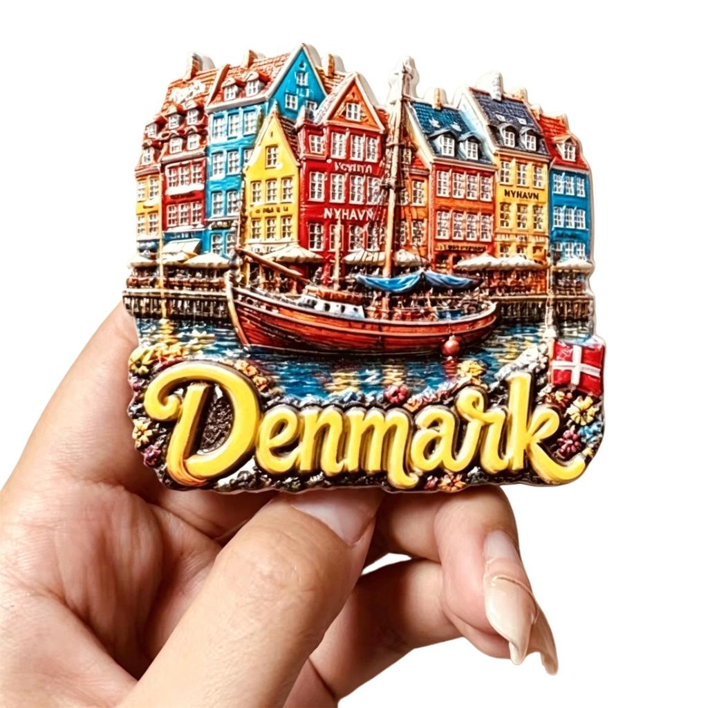 Europe Denmark 3D Fridge Magnets Sticker Tourism Souvenir Refrigerator Magnets Sticker Home Kitchen Decor