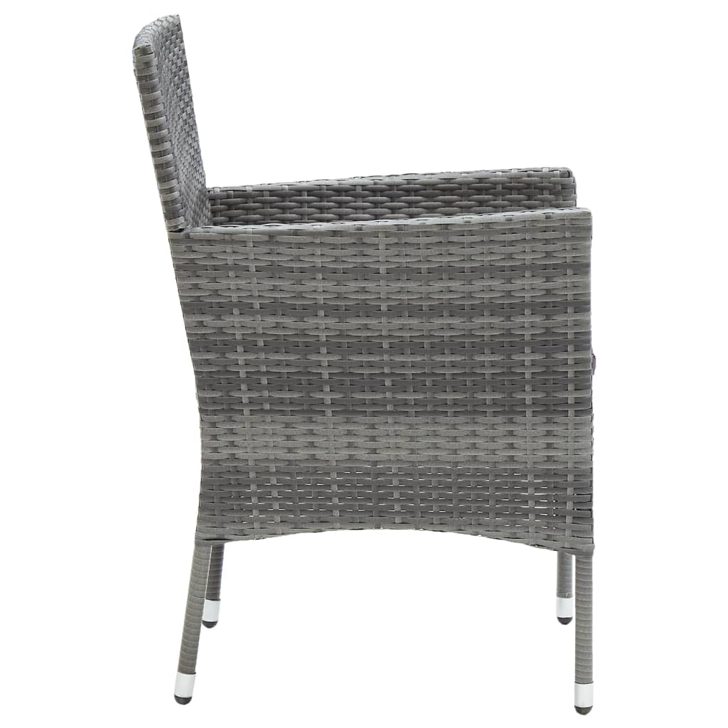 vidaXL Garten-Essstühle 4 Stk. Poly Rattan Grau