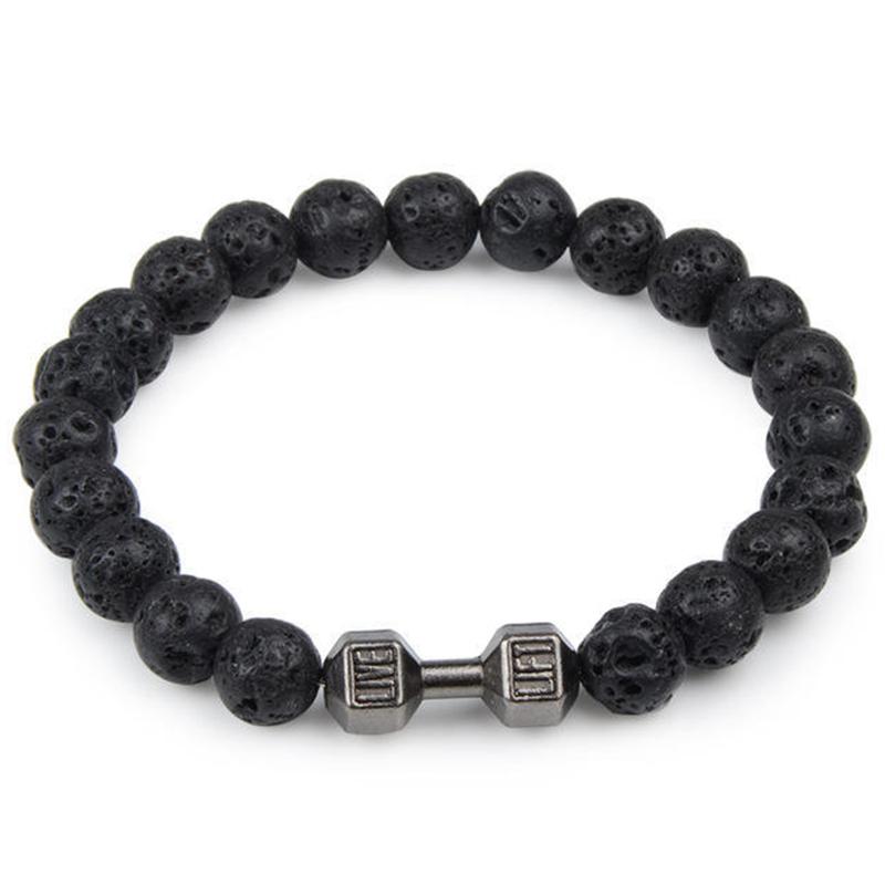 

Классический браслет из бисера с камнями, браслеты в форме гантели для фитнеса, винтажные браслеты, браслет со штангой для мужчин и женщин, ювелирные изделия