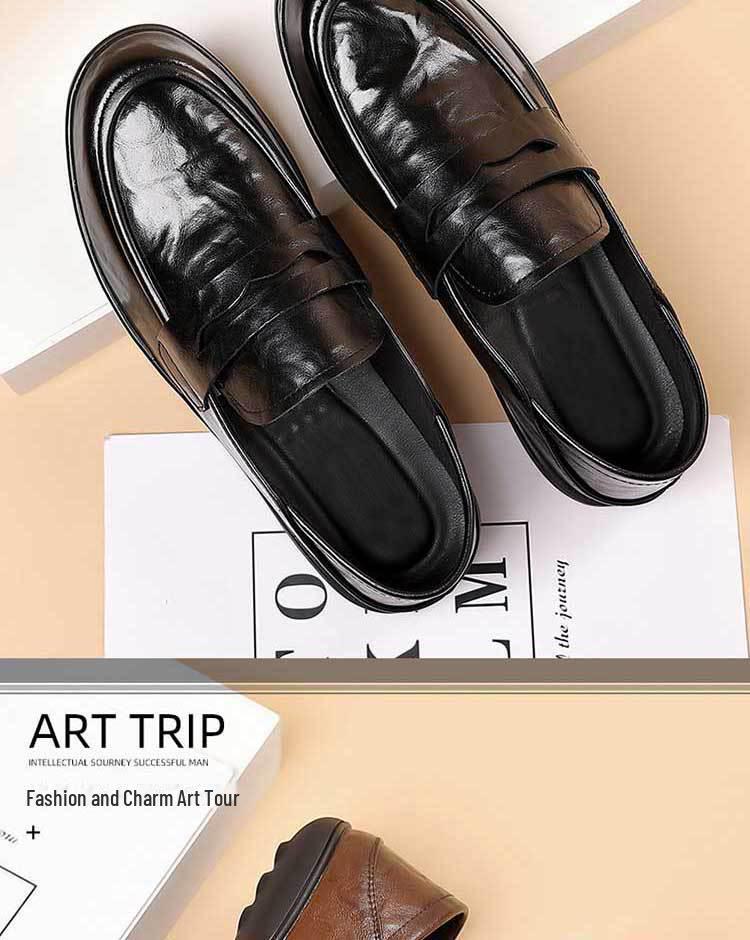 Men's Spring & Summer Leather Loafers: British Formal & Casual Slip-On Shoes