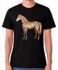 Brown Floral Horse T-Shirt Beautiful Horse Art Unisex Tee