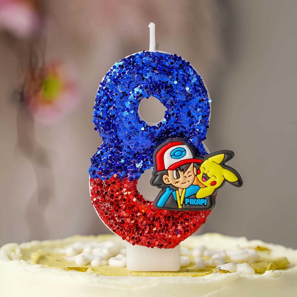 Number Candles 0-9 Set for Birthday Decorations, Baking Supplies for Kids Party
