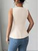 2025 Summer Rose Button Sleeveless Slimming Vest – Elegant Commute Style