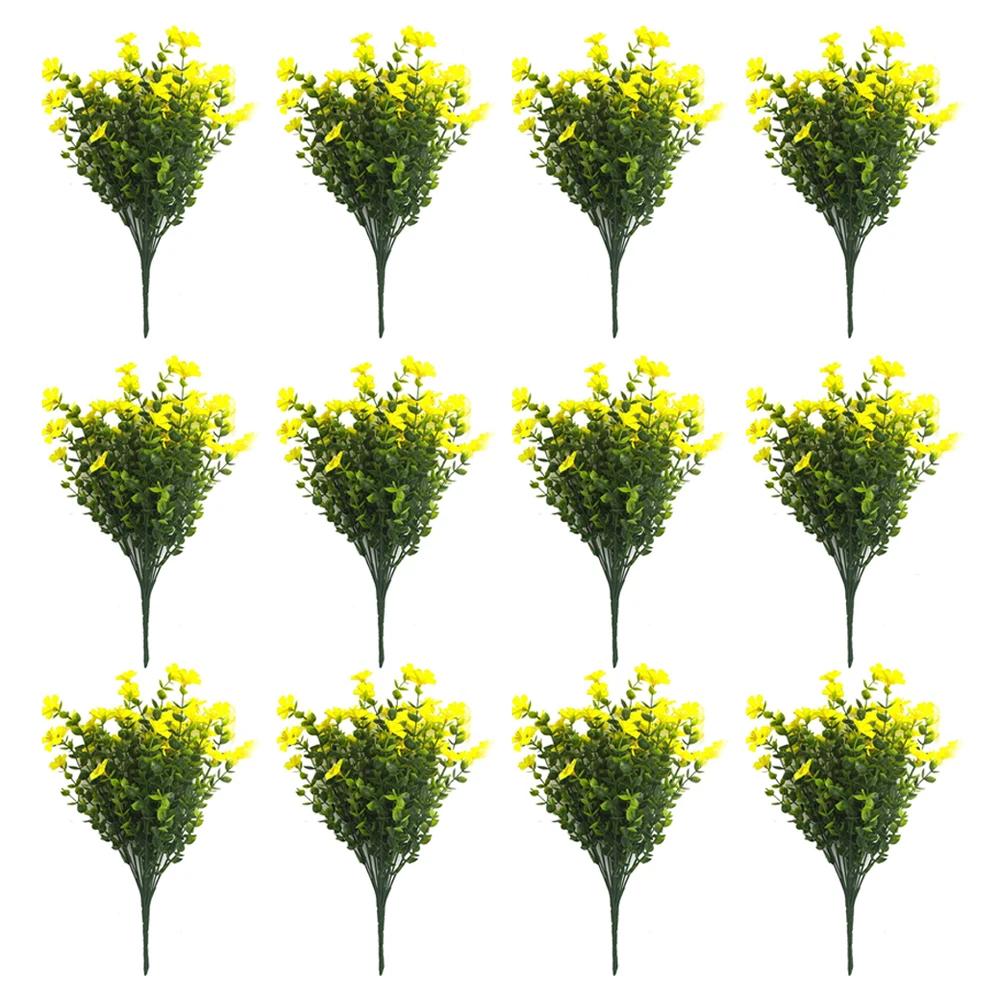 Vibrant UV Resistant Artificial Flowers - 12 Pack For All-Weather Outdoor Artificial Flowers UV Resistant, Multicolored, Realis