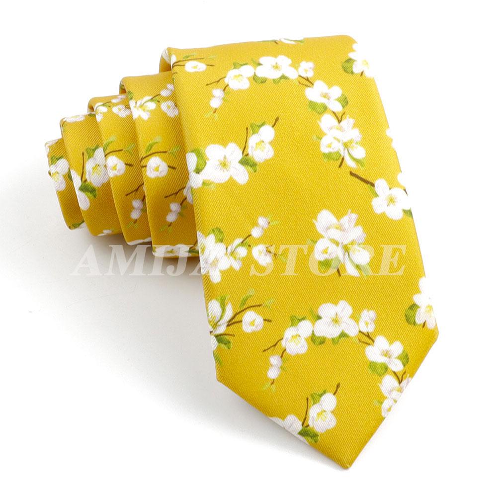 

Винтажные галстуки из искусственного шелка Мужской галстук с цветочным узором Элегантная живопись цветов Бело-синий галстук для мужчин Свадьба Бизнес Мягкий галстук с принтом CHINA