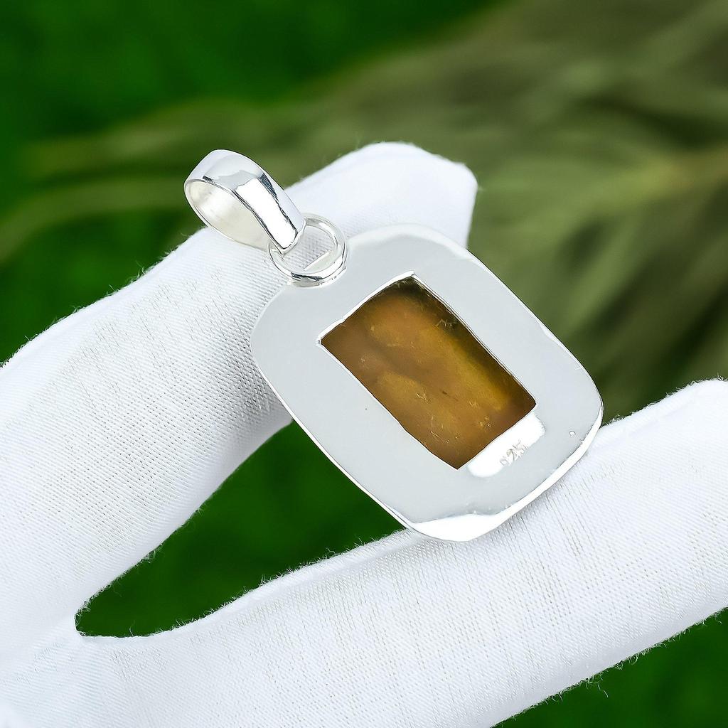 Mothers day Deal Safari Jasper Gemstone 925 Sterling Silver Art Deco New Pendant