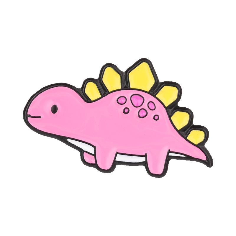 Macaron Dinosaur Metal Badge: Cute Pterodactyl & Triceratops Brooch for Clothing Decoration