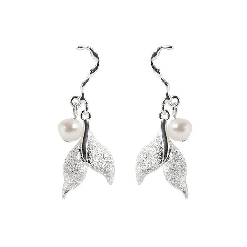 Super Fairy Pearl Mermaid Tail Earrings Matte And Beautiful Irregular Mermaid Earrings Long Fringed Trendy
