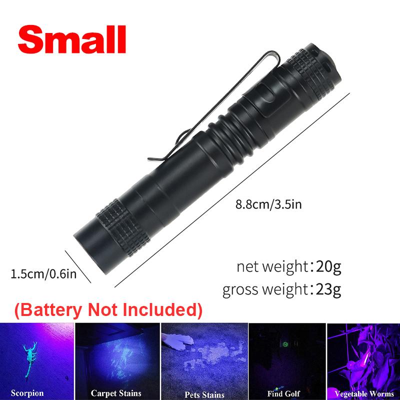 UV Flashlight 395nm,Ultraviolet Black Light Torch,Pet Urine Detector & Scorpion Finder,Portable UV Lamp for AAA Battery,UV Light