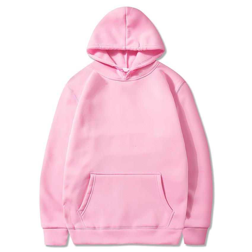 Unisex Fleece-Lined Thick Hooded Jacket - Solid Color, Trendy Autumn/Winter Style, Custom Logo Printing