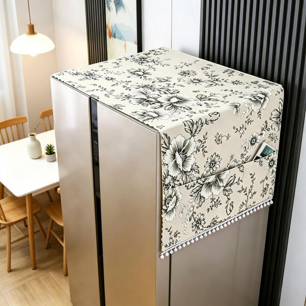 70X170cm Cotton Linen Multi Functional Refrigerator Dust Cover
