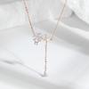 Light Luxury Flash Diamond Cherry Blossom Necklace Female Ins Sweet Flower Neck Chain Fringed Water Drop Collarbone Chain