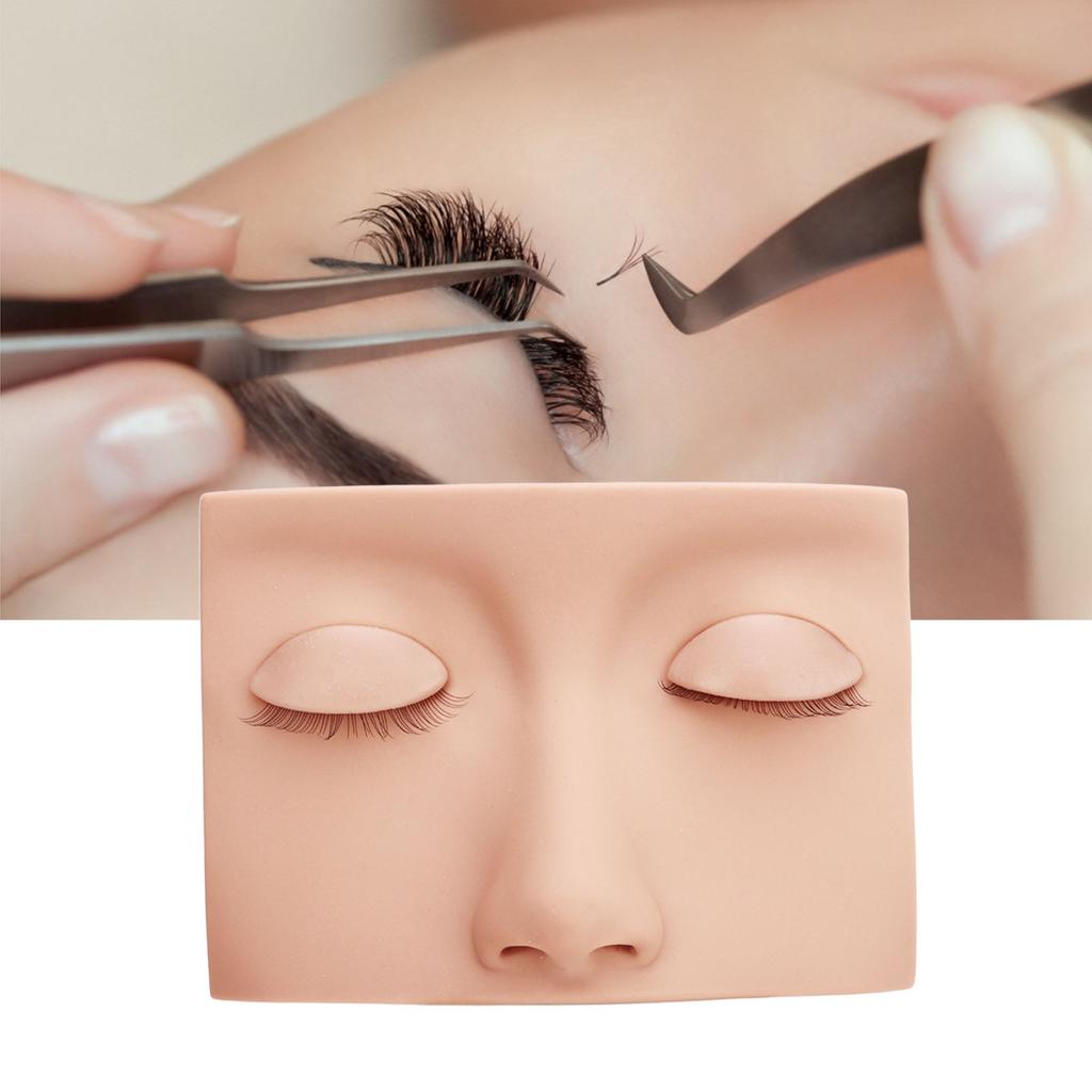 Lash Mannequin Head Removable Silicone Replacement Eyelash Mannequin Head for Training
