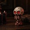 Escape Room Skull Prop Halloween Ornament, with Red LED Eyes Horror Light, Durable Creepy Decoration Resin Decoration, for Haunted Houses Bars