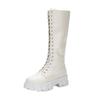 2025 Autumn New British Style Muffin and Platform Versatile Niche Long Boots Popular Lace-up Thin Fashion Boots