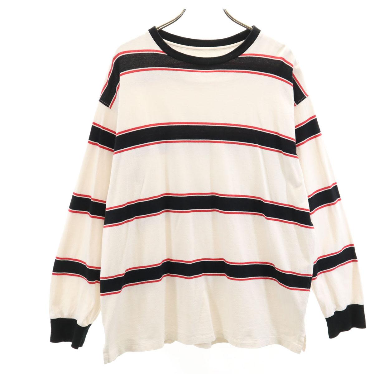 

KIIT made in Japan Border Pattern Long sleeve T-shirt white Ron T Men s Used