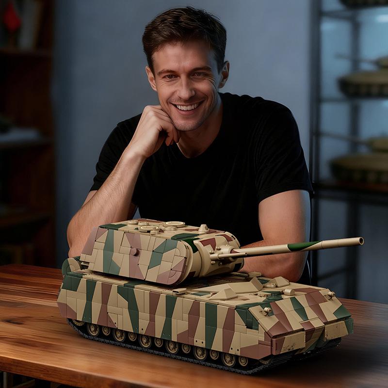 12GO-97025 Camouflage Edition Heavy Tank Building Blocks Model Toy for Boys