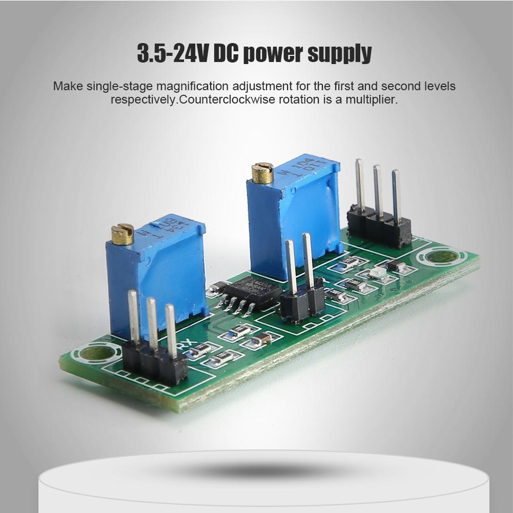2Pcs LM358 3.5-24V Weak Signal and Voltage Amplifier 15-20MA Power Signal Collector for DC Pulse
