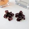 Three-dimensional Irregular Exaggerated Large Flower Oil Stroke Earrings Exquisite Layered Earrings