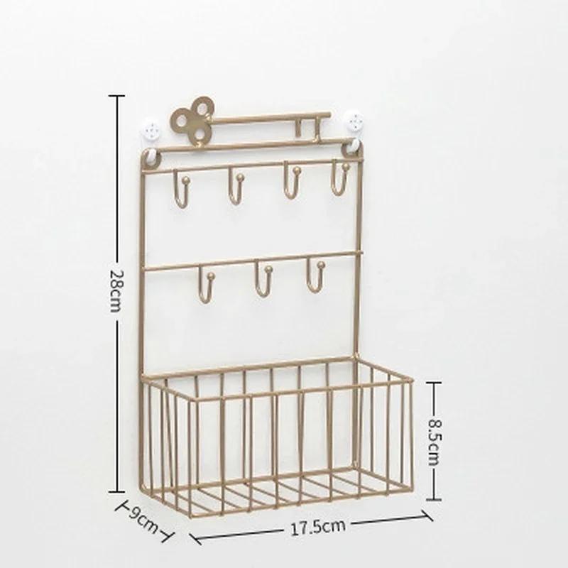 Kuchyňský úložný košík Kovový háček na klíče Železný dekorativní nástěnný závěsný háček Domácí dekorace Regály Příslušenství Potřeby Dekorace