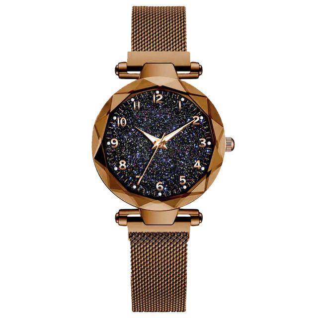 Montre à Quartz Lumineuse Numérique Ciel Étoilé à Bracelet Magnétique Pour Étudiants