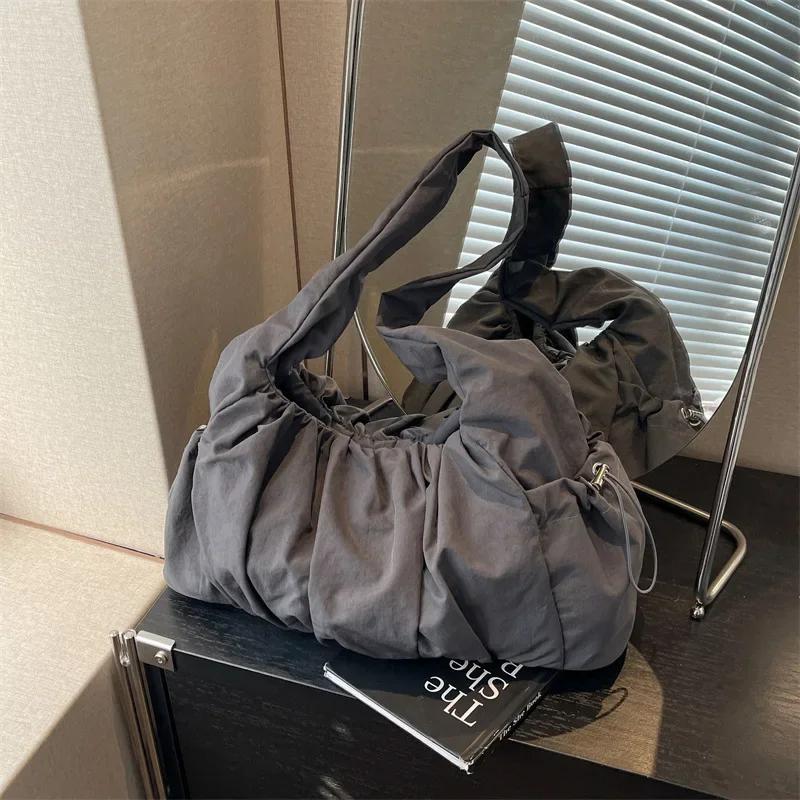 Nylon Cloth Bag Women Tote Bag Large Capacity Summer  New All-Match Ins One-Shoulder College Student Class Bag Lady Handbag