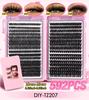 640 Clusters DIY Individual False Eyelashes: 10-100D, 10-16mm Dense, Curled, Segmented Style