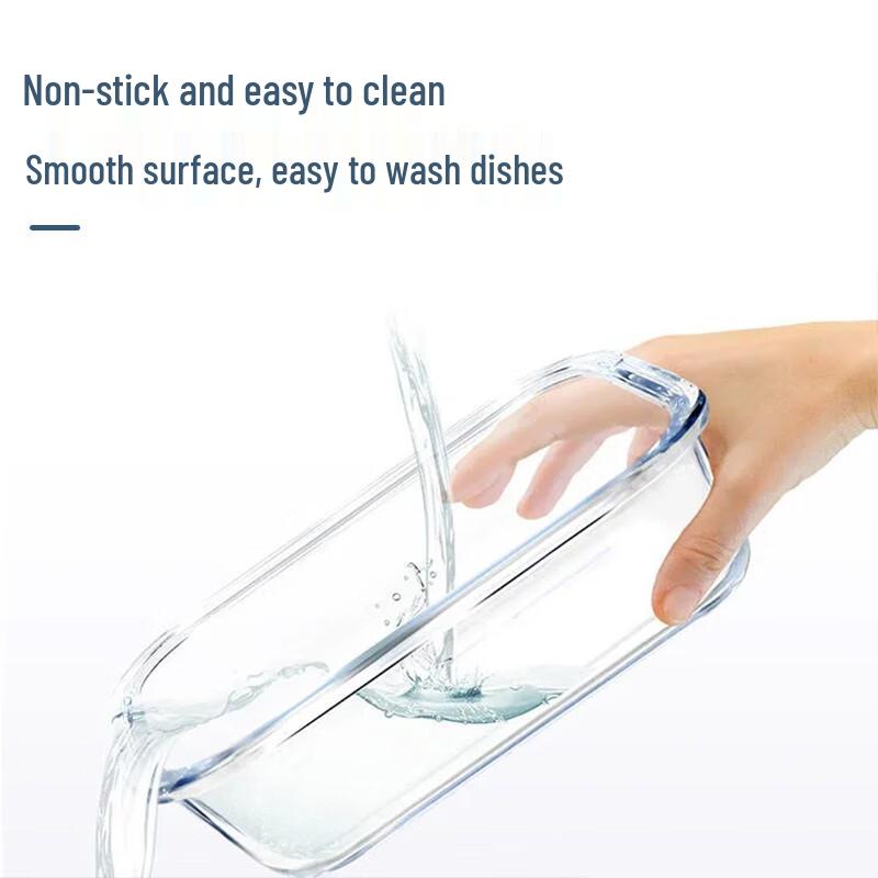 High Borosilicate Glass Divided Lunch Box, 1000ml