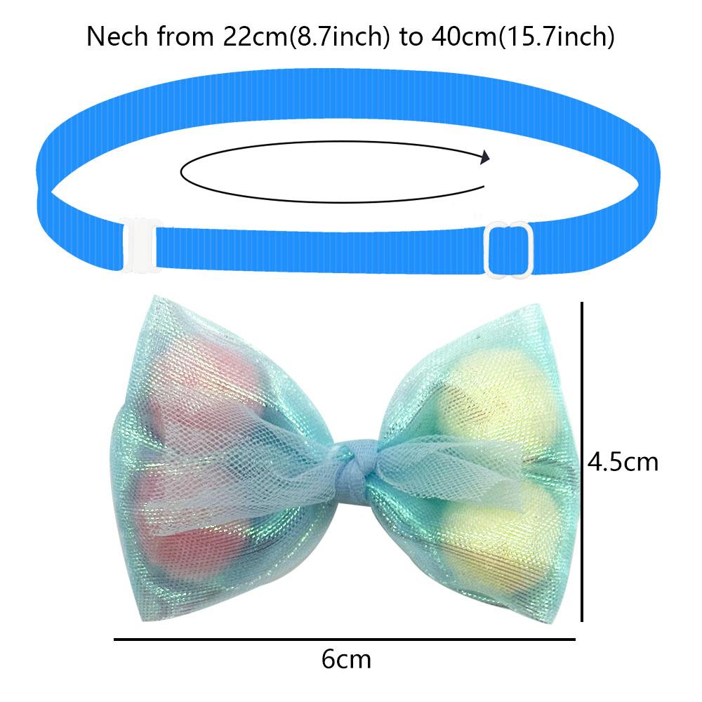 50/100PCS Lace Bow Ties for Small Dog Adjustable Dog Collar Cat Collar Cute Pompoms Bowties for Puppy Dog Grooming Accessories