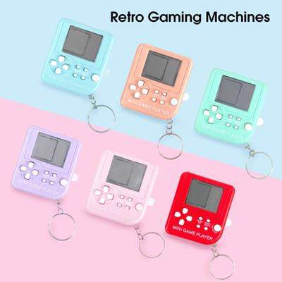 Mini Game Machine LCD Screen Video Lightweight Small Handheld Player with Keychain for Kids