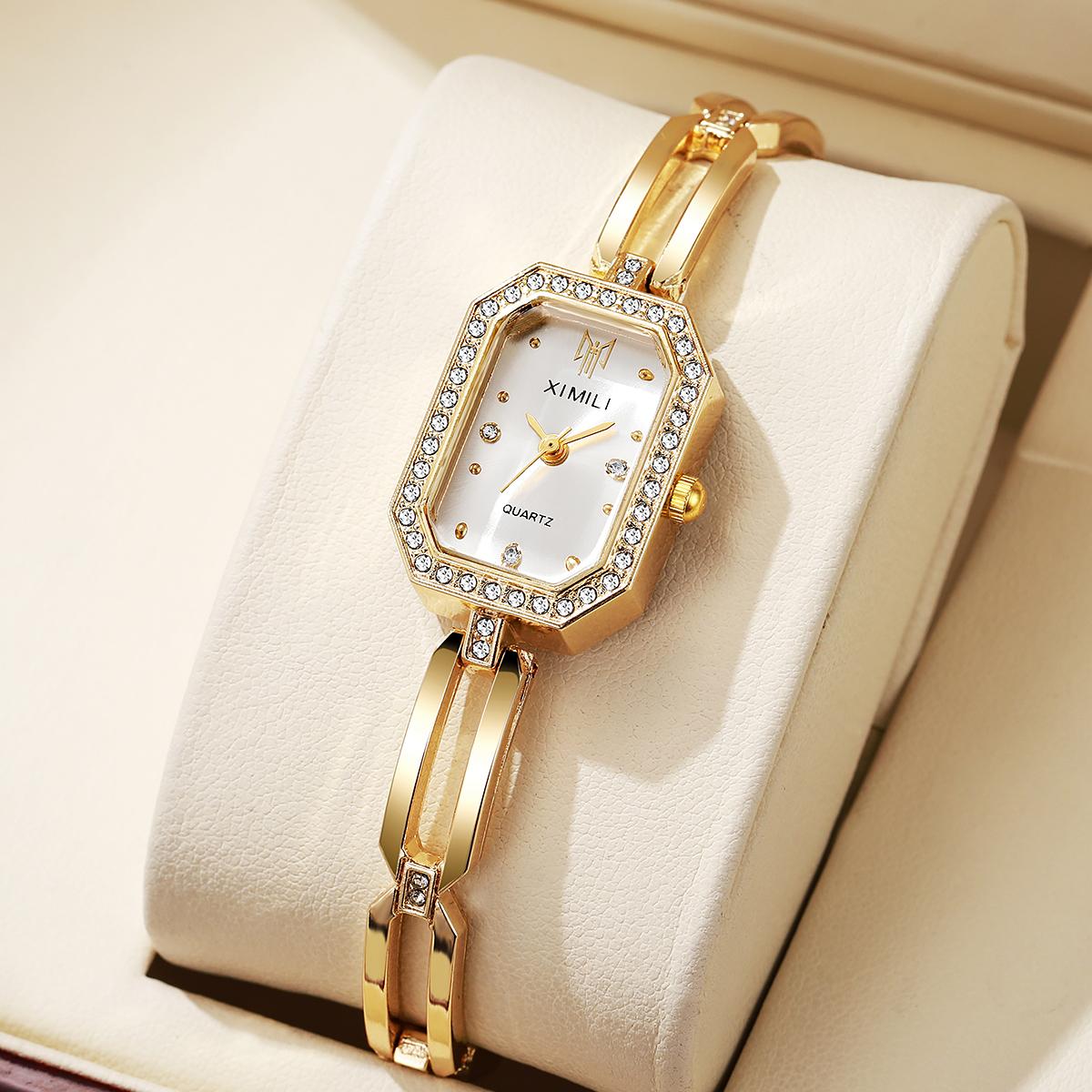 

New diamond-inlaid fashion design sense luxury daily versatile gorgeous business trend ladies wristwatch quartz watch белый