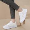 Women's Mesh Casual Shoes Summer New Lace Hollow Platform Sneakers Lightweight Breathable Flying Running Sport Shoes