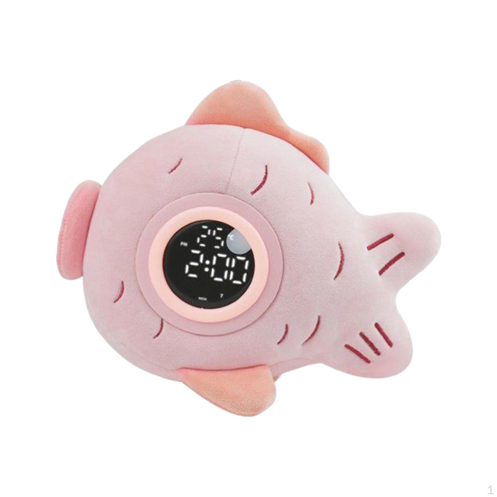 Будильник с лампой, мягкий и регулируемый ночник с изображением карпа кои, маленький, для детей, девочек