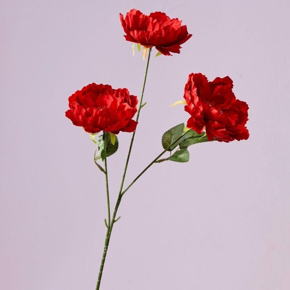 Multicolor Artificial Flower Peony 3 Heads Silk Petals Lifelike Peony Flowers Colorful Leaves Faux Flower Peony