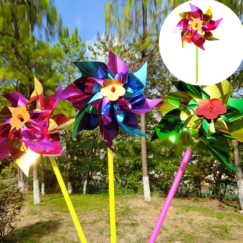 Windmill Hot Wholesale Gift Plastic Single Flower Outdoor Decoration Mixed Color Kindergarten Night Market
