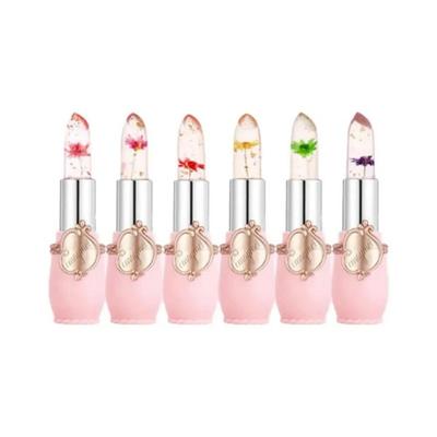 Blumentemperatur Farbwechselnder Lippenstift Kristallgelee Lippenbalsam Glanz Transparent Langlebiger Lippenbalsam Feuchtigkeitscreme Make-up-Kunst