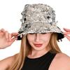 Glitzernde Sonnenpailletten Hut Unisex Outdoor Fischerhut Leichter Eimerhut zum Angeln und für Outdoor-Mode